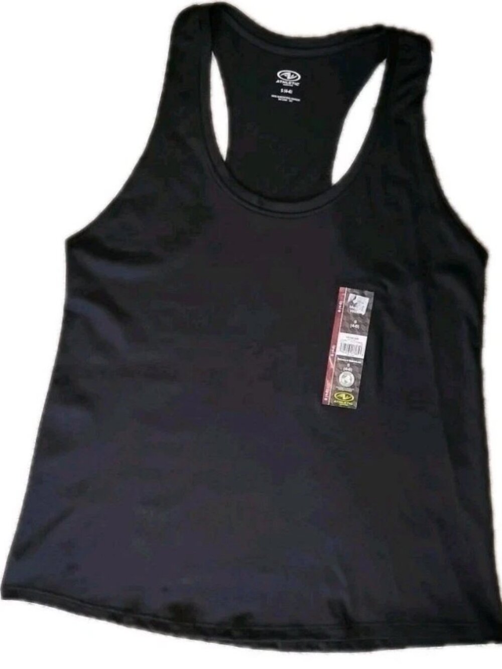Athletic Women Sze S Black Tank Top Racerback Sleeveless Workout Gym Lightweight